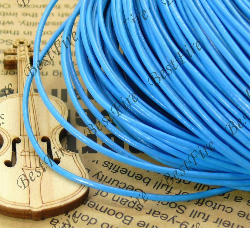 12ft of 1.5mm Blue Chocolate Leather Cord String Thread,hide rope findings,Leather,Bracelet findings