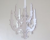 White Chandelier Small Laser Cut Cardboard DIY