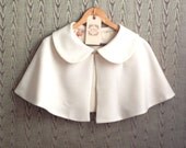 Wool/ Silk Strolling Capelet with peter pan collar and gold filigree clasp- custom order, your size