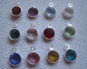 Swarovski Silver Plated Drops Crystal - Add a Charm- Birthstone jewelry supplies