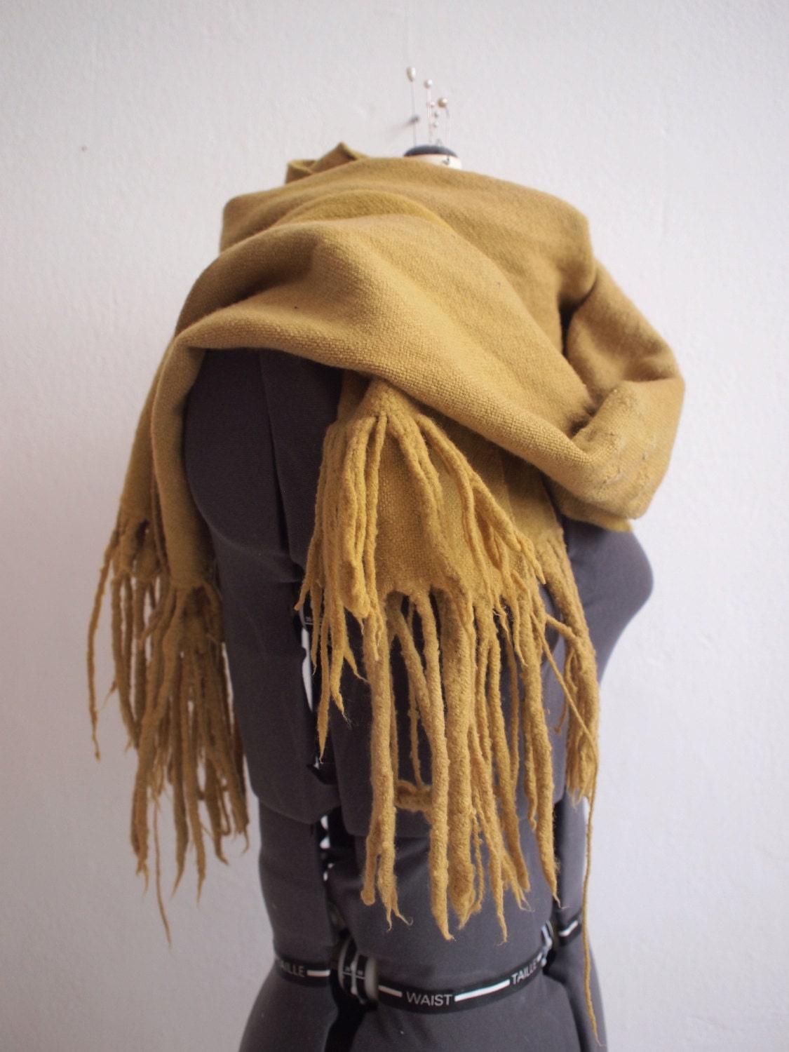 Golden Fiber - Modern Heirloom Super Soft Handwoven Sculptural Natural Fiber Shawl Made With Pure Love - Merino Wool & Alpaca