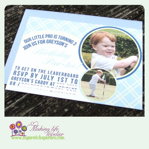 Golf birthday party invitation DIY printable Il_570xn