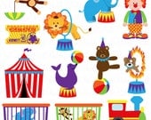 Circus Clip Art Clipart, Carnival Clip Art Clipart, Great for Birthday, Invitations, Party - Commercial and Personal