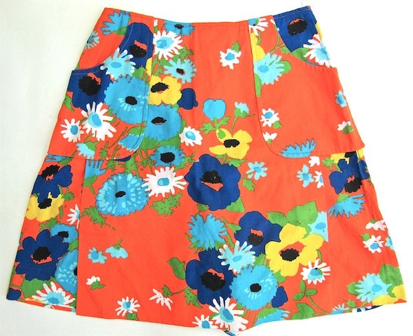 Orange Floral Print Skort by Lord and Taylor