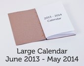 Large Daily Planner Calendar June 2013 - May 2014 - Coptic Bound w/ customized thread color