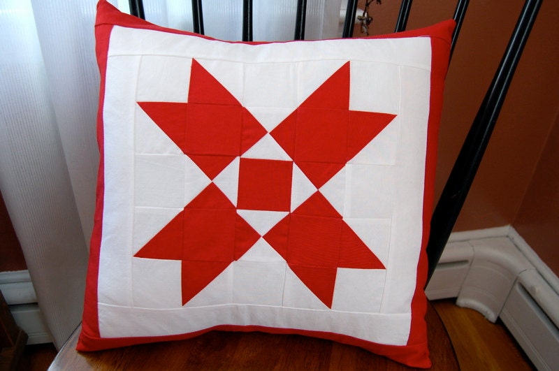 SUMMER SALE, Red Work Pillow, Decorative Accent Pillow, Traditional
