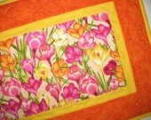 Spring Table Runner  Botanical Line from Henry Glass quilted
