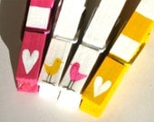 LOVE BIRDS hand painted Valentine magnetic clothespin