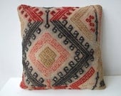 Handwoven Turkish Rug Pillow Cover, Decorative Pillows, Accent Pillow, Throw Pillow, Kilim Pillow Cover, Vintage Pillow, Lumbar Pillow