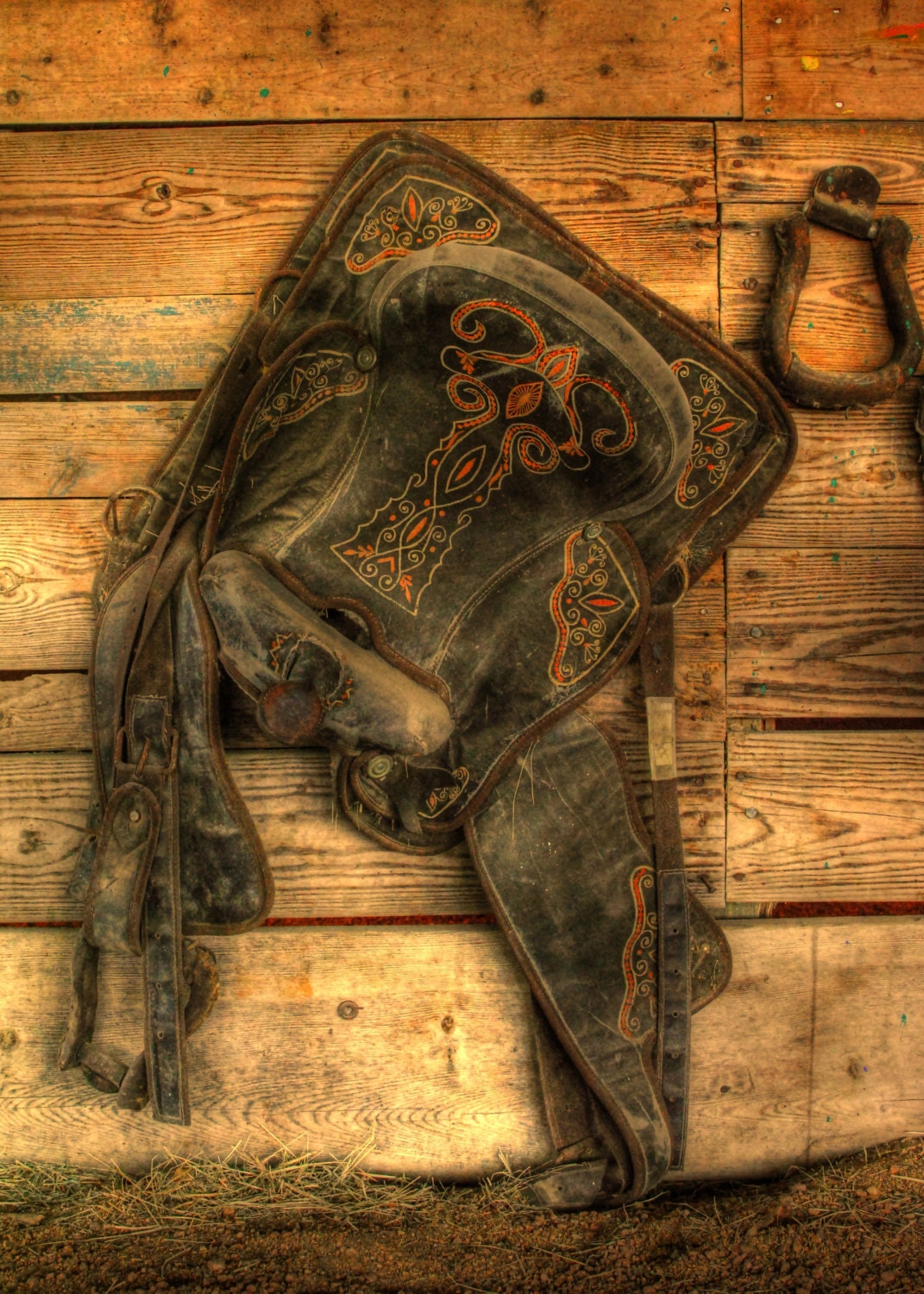 Antique Saddle hanging in the Stable