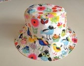 Girls Medium Bucket Hat - Birds