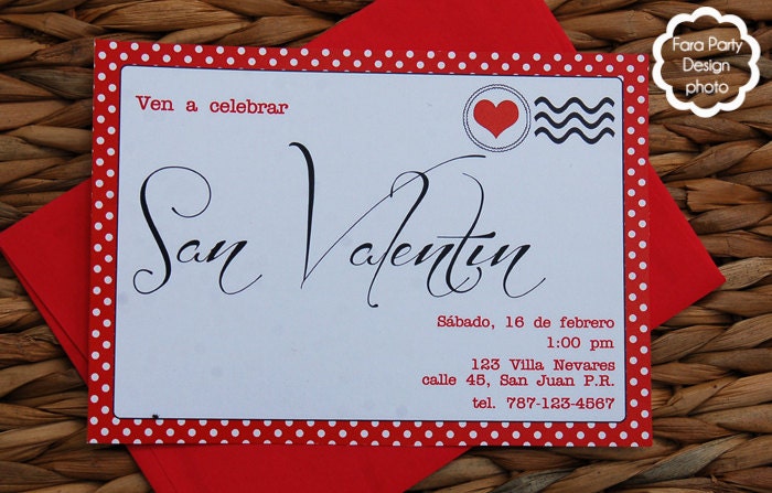 Printable Valentine's Collection- PS I love you- Invitations by Fara Party Design