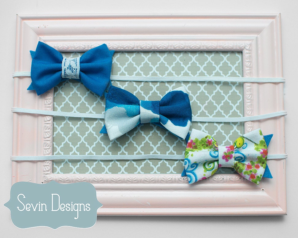 Bow Clip or Headband Set -- Shades of Blue -- Baby, Newborn, Child, Toddler, Teen, Adult