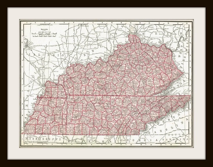 Antique Map - KENTUCKY, TENNESSEE, MISSISSIPPI - 1911 Map Page - Buy 3 Maps, Get 1 Free
