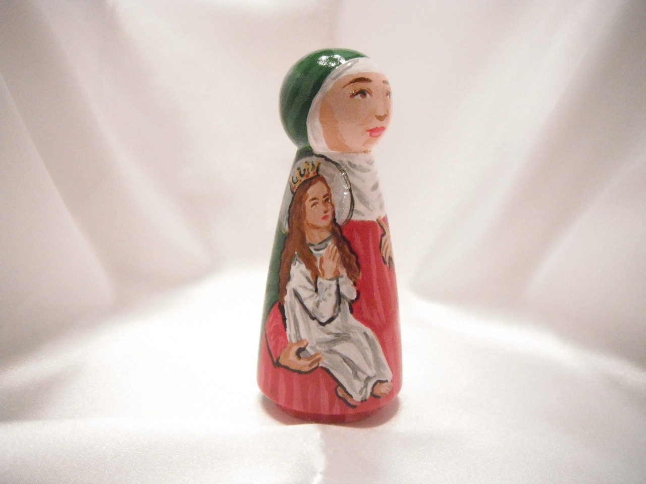 Saint Anne holding the Blessed Virgin - Catholic Saint Doll - made to order