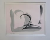 Abstract painting on paper no.70 by Kerry Steele double matted for 11x14 frame