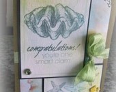 Congratulations You're one smart Clam handmade greeting card graduation accomplishment