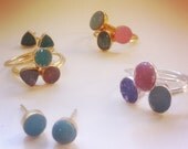 Stackable Delicate Druzy Rings Gold Band Size 7.5