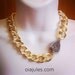 Chunky Gold Chain and Silver Druzy Necklace