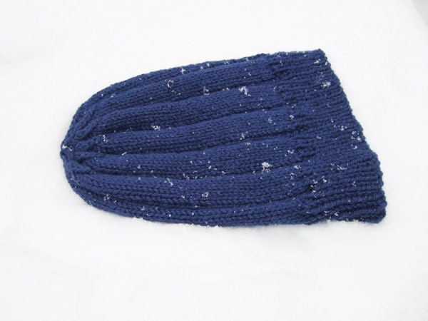 French Blue Beanie for men in wool alpaca