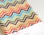 Chevron Burp Cloth  Baby Boy Gift  Ready to Ship  Robert Kaufman Rainbow Chevron