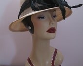 1950's Fedora Hat-Sandra New York-Great coque tail schlappen feather bunch