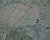 1960's Aqua Tablecloth and Napkin Set-Made in Czechoslovakia-Unused