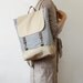 Black stripe canvas backpack / Laptop backpack / School bag / Laptop bag / With clasp closure, Front pocket, Design by BagyBags