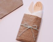 Table Settings Wedding 10 Mustache Flatware Bags Wooden Utensils Cutlery Rustic Birthday Party Baby Bridal Shower Favors Paper Goods