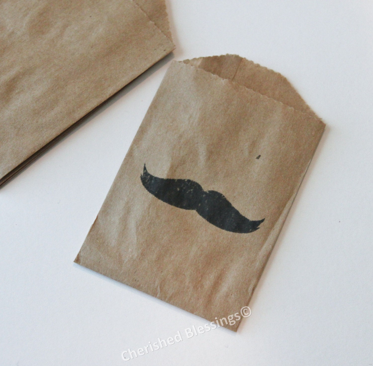 Mustache Wedding Table Setting Wooden Cutlery Silverware Bags 20 Rustic MINI SIZE BAG Favor Paper Goods Birthday Baby Shower Il_170x135