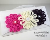 Trio Crochet Flower Headband