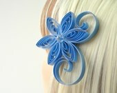 Cornflower Blue Bridesmaids Gift, Periwinkle Wedding Hair Clip, Blue Prom