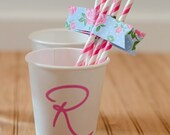 Script Initial Monogram Design 50 custom printed paper cups Il_170x135