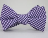 Purple Check Bow Tie