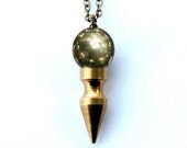 MATRIX pyrite crystal ball spike necklace