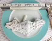 Shabby White Door Pulls-Cast Iron-Chalk Cups-Memo Boards-Shabby Home-French-Chalk Board-Cast Iron-Distressed-- Chippy Shabby