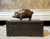 Vintage Brass Farmhouse Pig