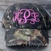 Personalized Monogrammed Baseball Cap Hat. Camo, Hot Pink, Lime, etc. MANY COLORS AVAILABLE