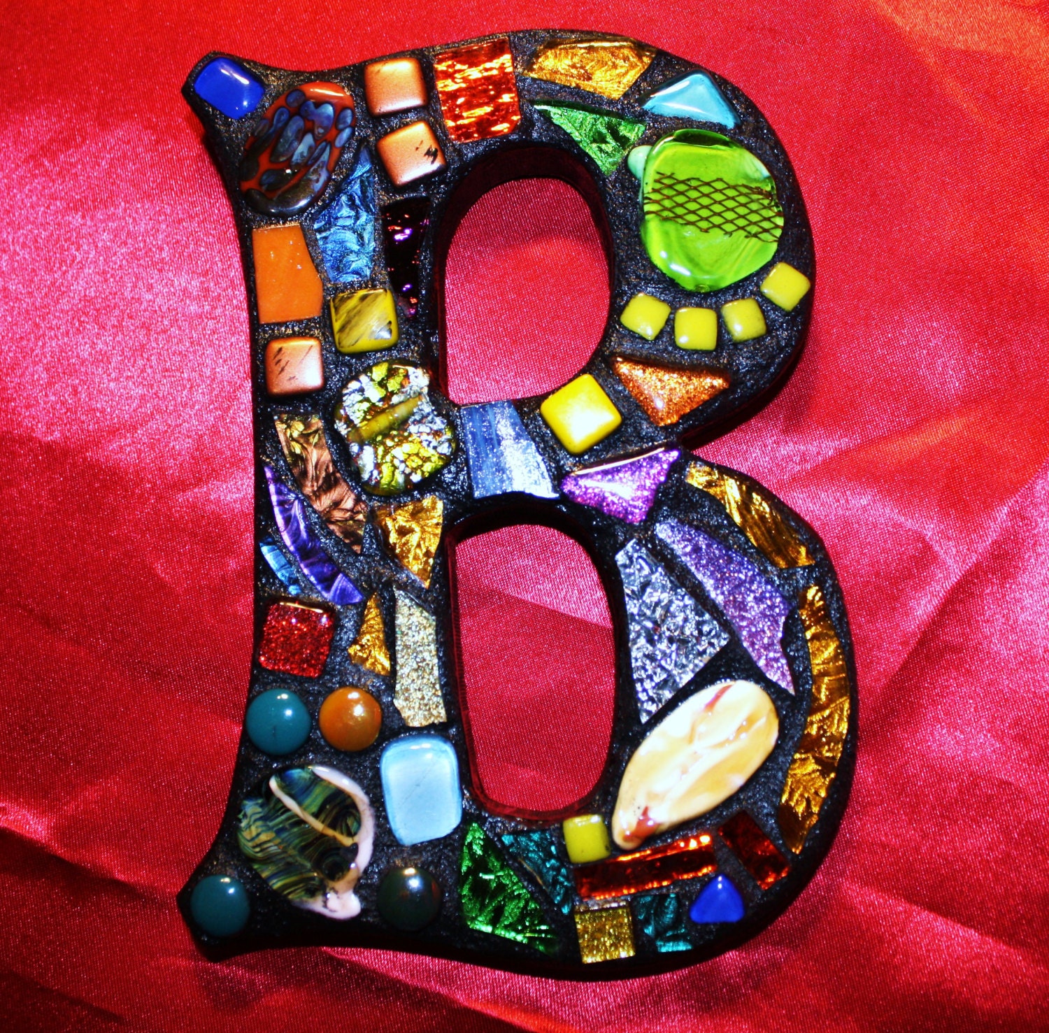 Custom Mosaic Letters or Names - Stained Glass / Mixed Media Wild & Funky Colors and Shapes