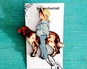 Abroad - Boy with his Best Friend brooch