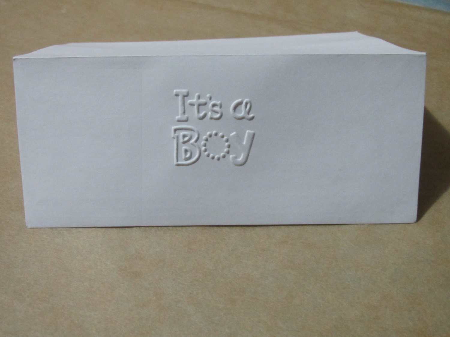 Birth Announcement Envelopes, 5-1/4" x 7-1/4"  Embossed with It's A Boy