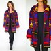 oversized GEOMETRIC tribal SOUTHWESTERN boho hippie BOYFRIEND jacket coat, small-large