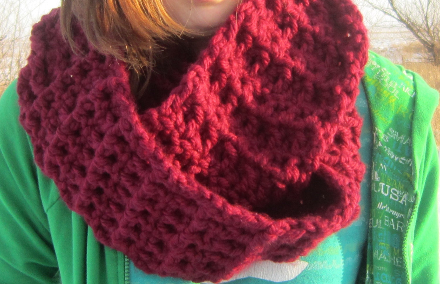Super Thick, Ultra Chic,Extra Large Fashion Cowl, Infinity Scarf Shown in Napa Valley