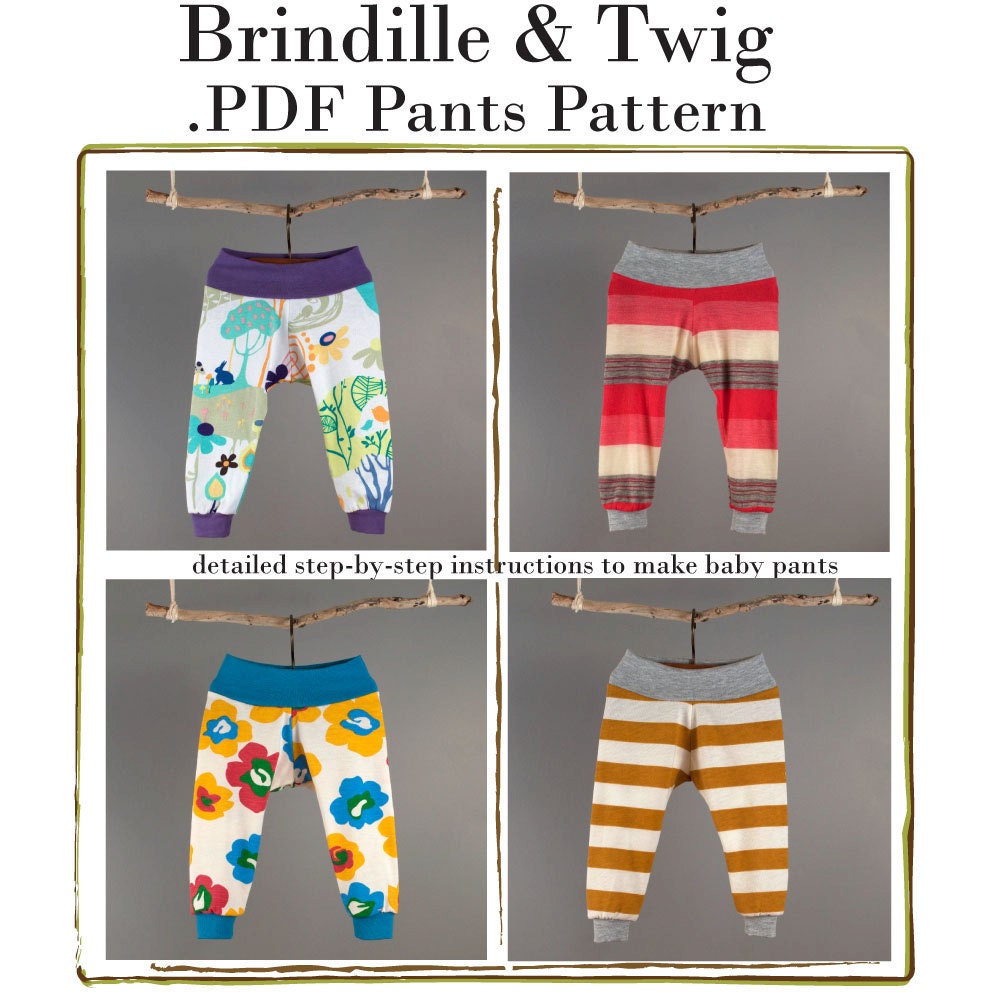 Baby sewing pattern for pants .pdf file seven sizes... 0-3M to 2-3T  easy photo tutorial