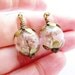 Real Dandelion Seed Glass Orb Earrings In Bronze