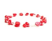 Red coral necklace coral cluster strung with natural hemp cord. Bamboo red coral necklace. Italian handmade jewelry