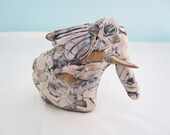 Sculpture, Elephant Sculpture, Faux Marble Elephant Sculpture