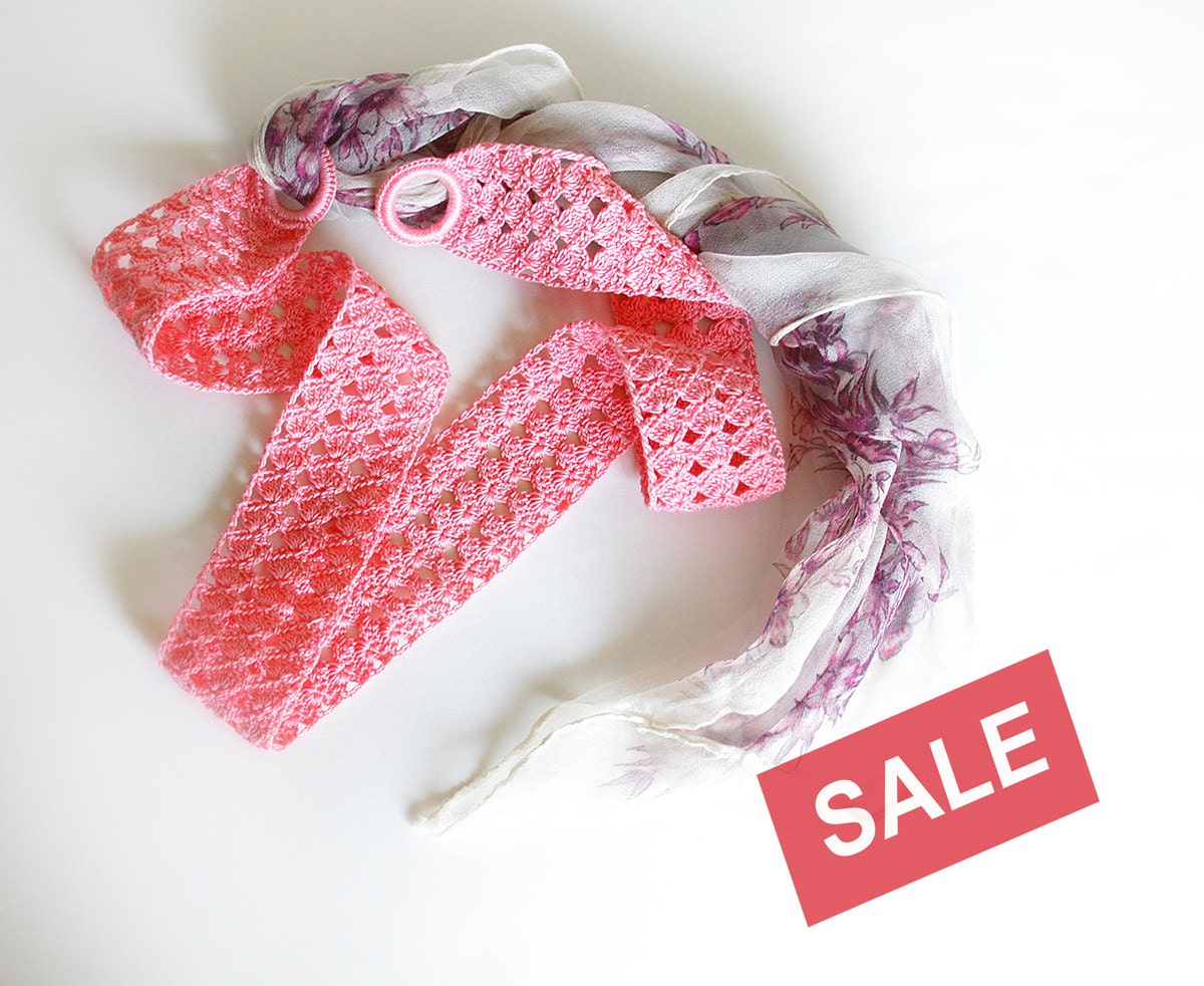 Pink Crochet Belt - Vintage style, Adjustable, Plus size, Mercerized cotton lace fashion, Waist belt wear
