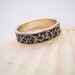 Black Silver ring with filigree fill, Sterling silver ring, Steampunk style ring, Unisex ring, Thin silver band