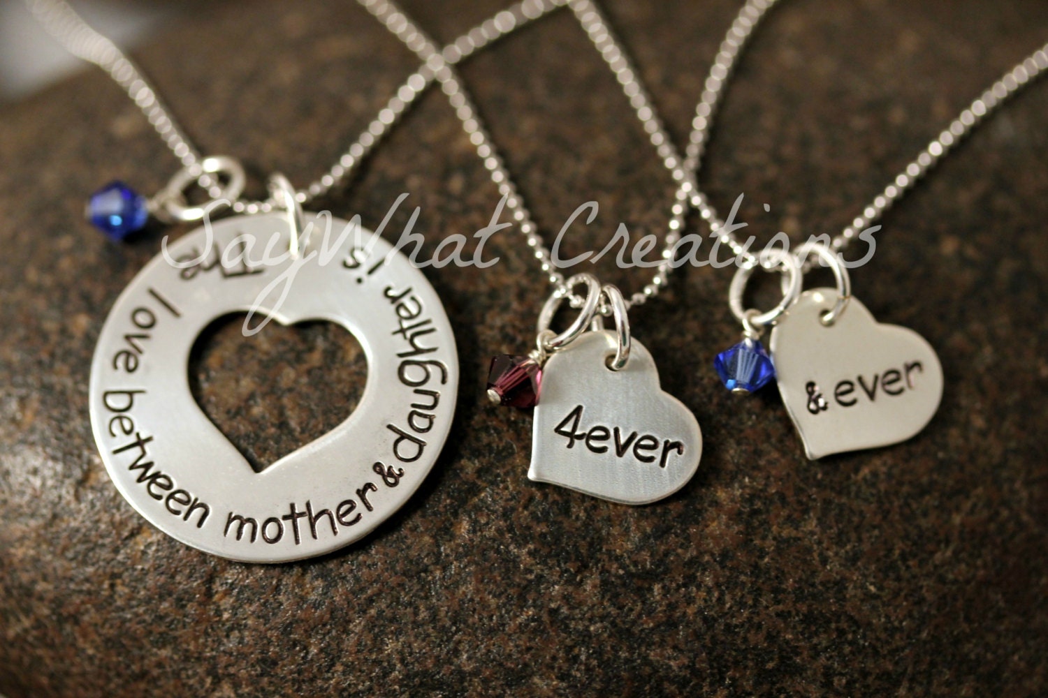 Mother and Daughter Necklace Set for mom and 2 daughters Love Between Mother&Daughter is Forever and Ever